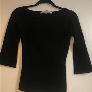 Diane Von Furstenberg Classic Black Cashmere Sweater